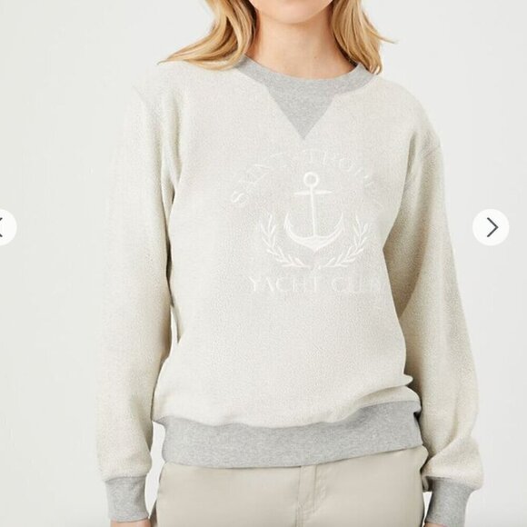 Forever 21 Saint-Tropez Yacht Club Pullover French Terry Size Large - Picture 1 of 7